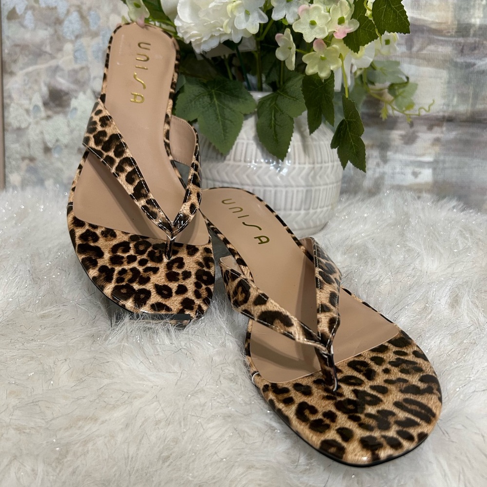 Unisa Leopard Print Sandals Size 11M